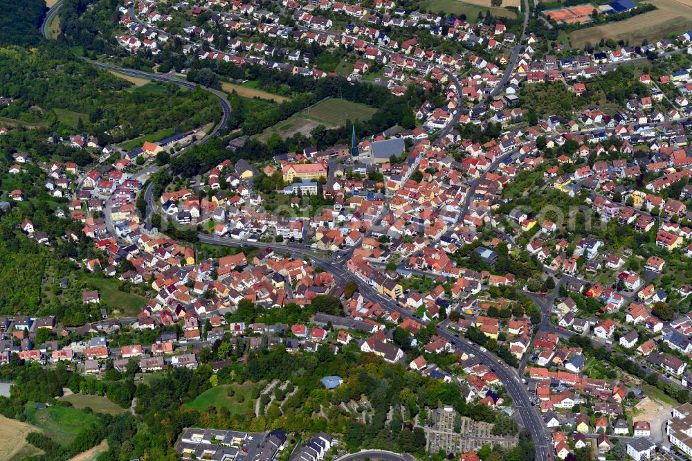 Aerial photograph Versbach - City view on down town in Versbach in the state Bavaria, Germany