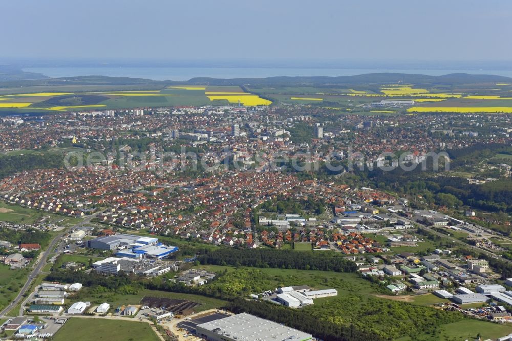 Veszprem from the bird's eye view: City view on down town in Veszprem in Wesprim, Hungary