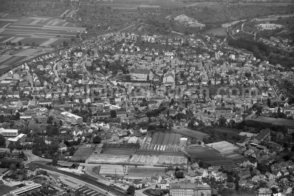 Waiblingen from above - City view on down town in Waiblingen in the state Baden-Wuerttemberg, Germany