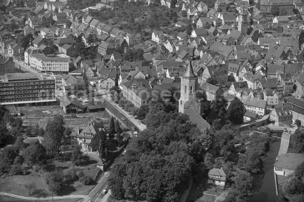 Waiblingen from the bird's eye view: City view on down town in Waiblingen in the state Baden-Wuerttemberg, Germany
