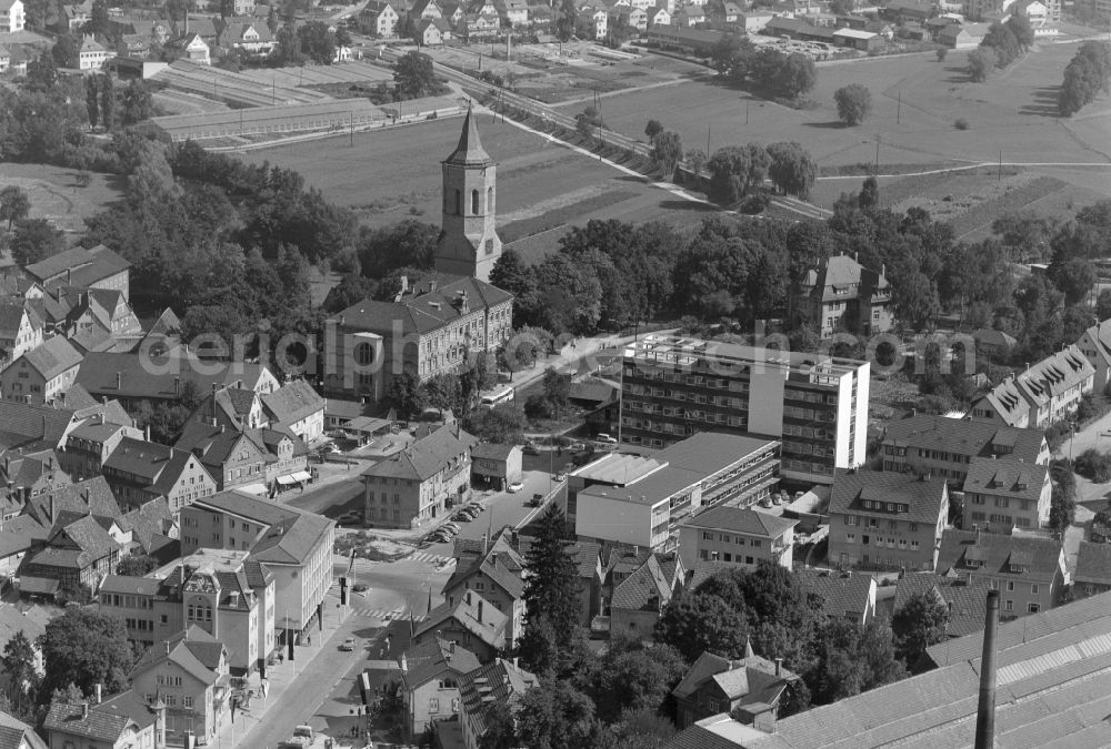 Waiblingen from the bird's eye view: City view on down town in Waiblingen in the state Baden-Wuerttemberg, Germany