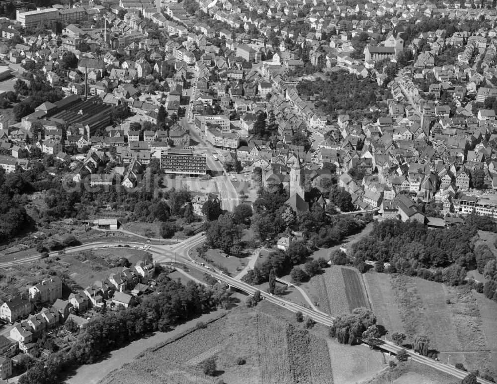 Waiblingen from above - City view on down town in Waiblingen in the state Baden-Wuerttemberg, Germany