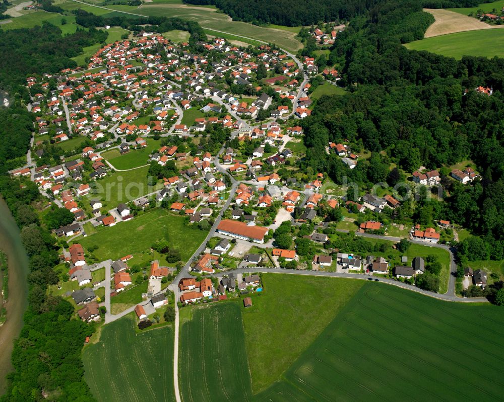 Aerial photograph Wald a.d.Alz - City view on down town in Wald a.d.Alz in the state Bavaria, Germany