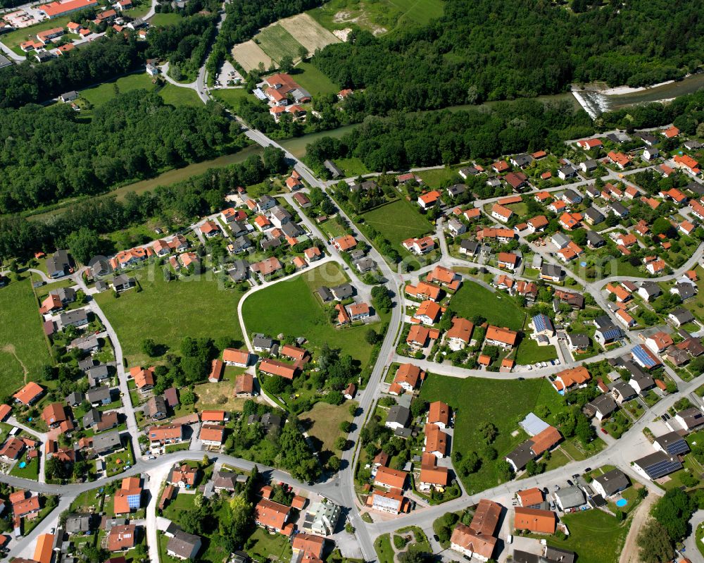 Wald a.d.Alz from the bird's eye view: City view on down town in Wald a.d.Alz in the state Bavaria, Germany