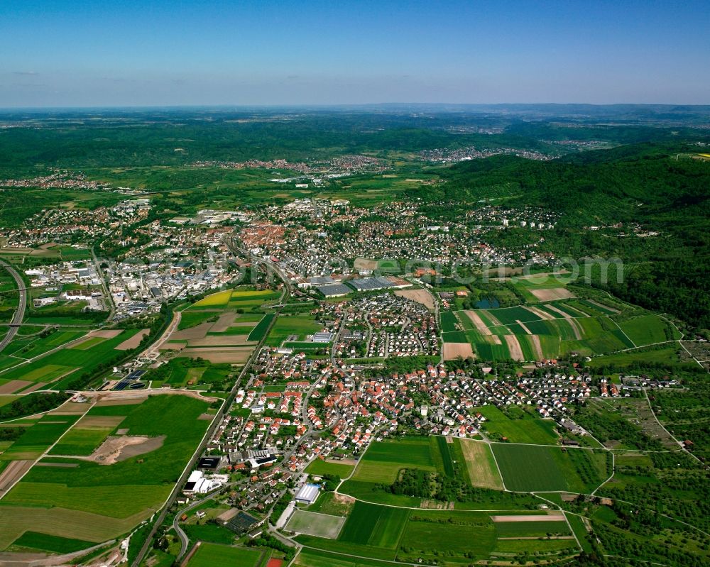 Weiler from the bird's eye view: City view on down town in Weiler in the state Baden-Wuerttemberg, Germany
