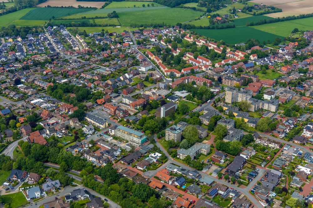 Aerial image Werne - City view on down town in Werne in the state North Rhine-Westphalia, Germany