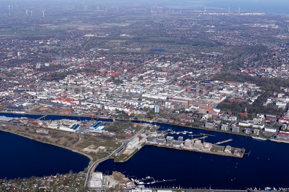 Aerial image Wilhelmshaven - City view of the city area of in Wilhelmshaven in the state Lower Saxony