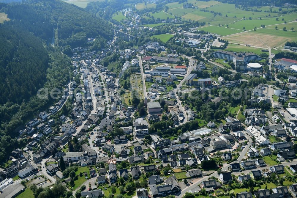 Willingen (Upland) from above - City view on down town in Willingen (Upland) in the state Hesse, Germany