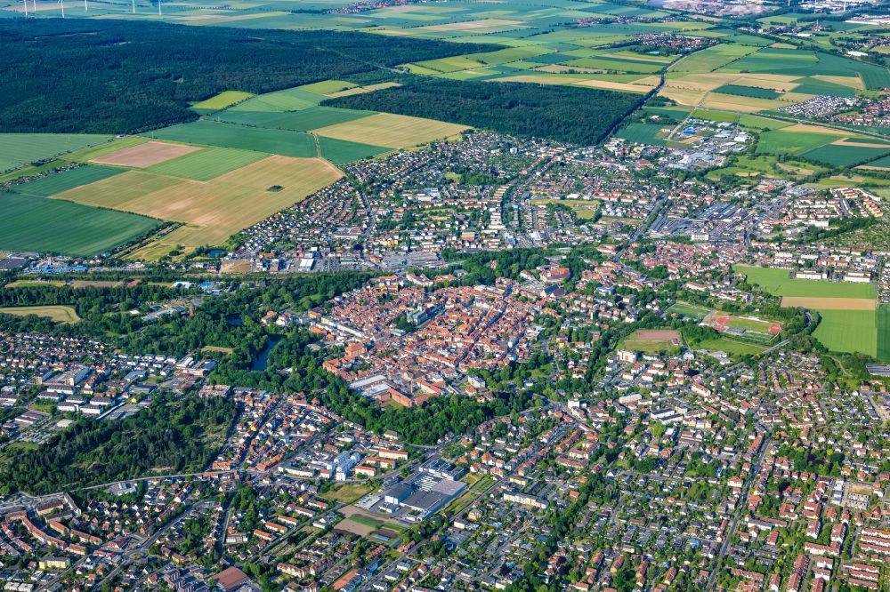 Wolfenbüttel from the bird's eye view: City view on down town of Wolfenbuettel in the state Lower Saxony, Germany