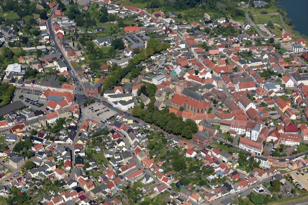 Aerial image Wolgast - City view of the city area of in Wolgast in the state Mecklenburg - Western Pomerania