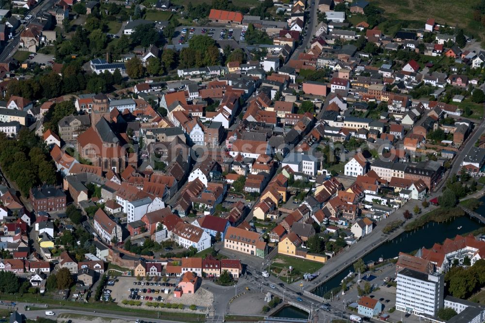 Aerial photograph Wolgast - City view of the city area of in Wolgast in the state Mecklenburg - Western Pomerania