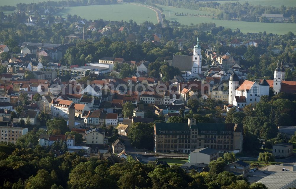 Wurzen from above - City view of the city area of in Wurzen in the state Saxony