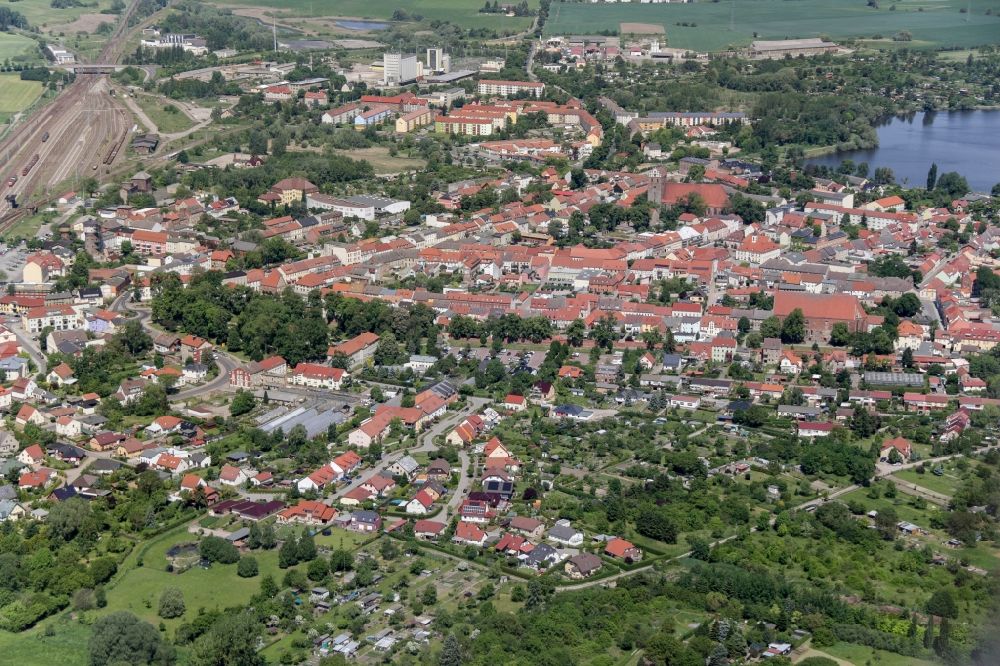 Aerial photograph Angermünde - City view of downtown area in Angermuende in the state Brandenburg, Germany