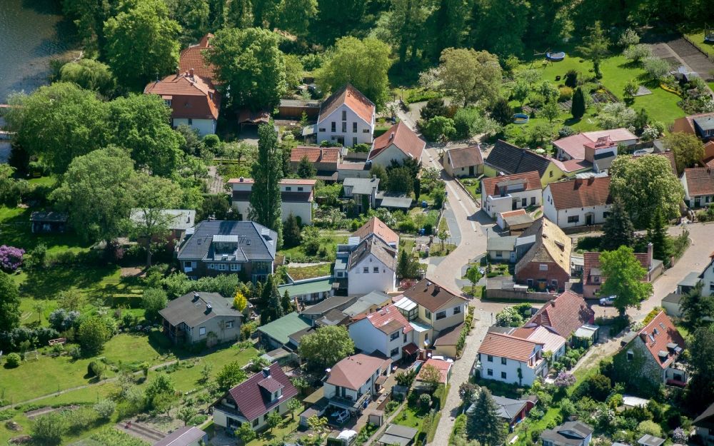 Aerial image Schwielowsee - City view of downtown area von Caputh in Schwielowsee in the state Brandenburg, Germany