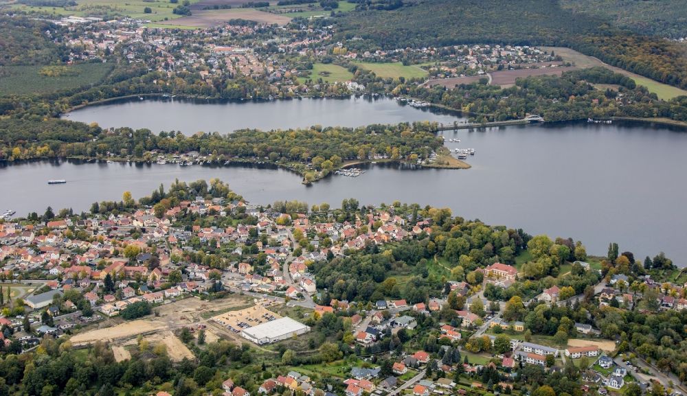 Aerial photograph Schwielowsee - City view of downtown area von Caputh in Schwielowsee in the state Brandenburg, Germany