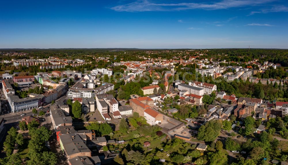 Aerial photograph Eberswalde - City view of downtown area along the Bundesstrasse B167 in Eberswalde in the state Brandenburg, Germany