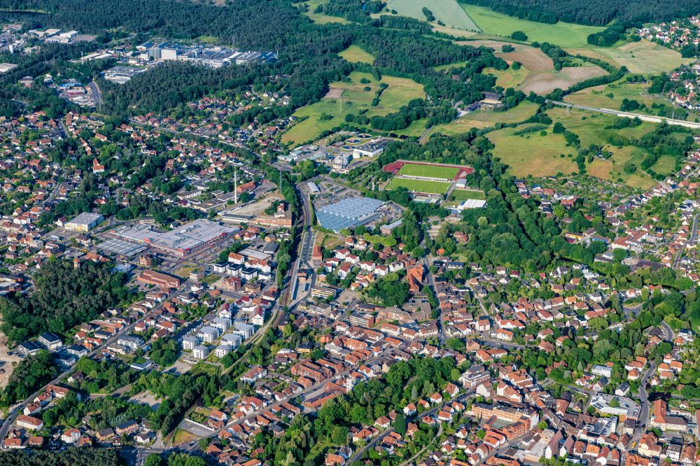 Gifhorn from above - City view of the inner city area in Gifhorn in the state Lower Saxony, Germany