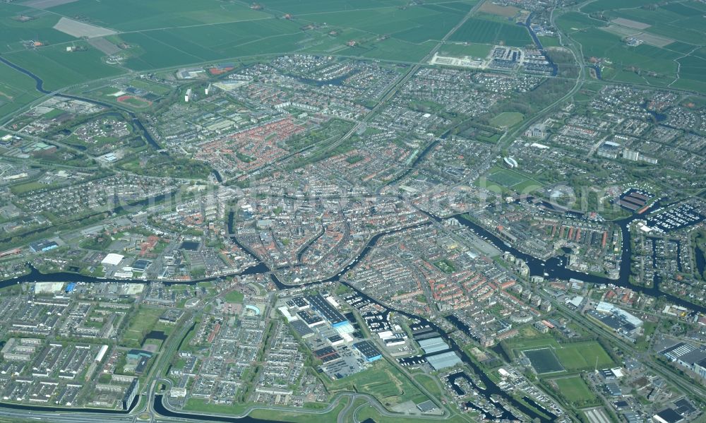 Aerial photograph Sneek - City view of downtown area in Sneek in Friesland, Netherlands