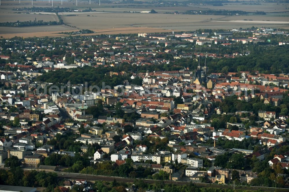 Aerial photograph Köthen (Anhalt) - City view of downtown area with the St.Jakobschurch in Koethen (Anhalt) in the state Saxony-Anhalt