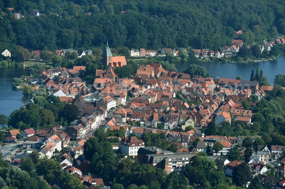 Mölln from above - City view of downtown area in Moelln in the state Schleswig-Holstein