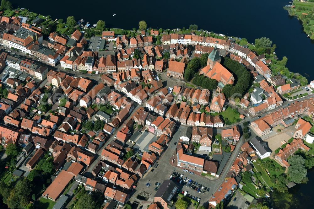 Aerial photograph Mölln - City view of downtown area in Moelln in the state Schleswig-Holstein