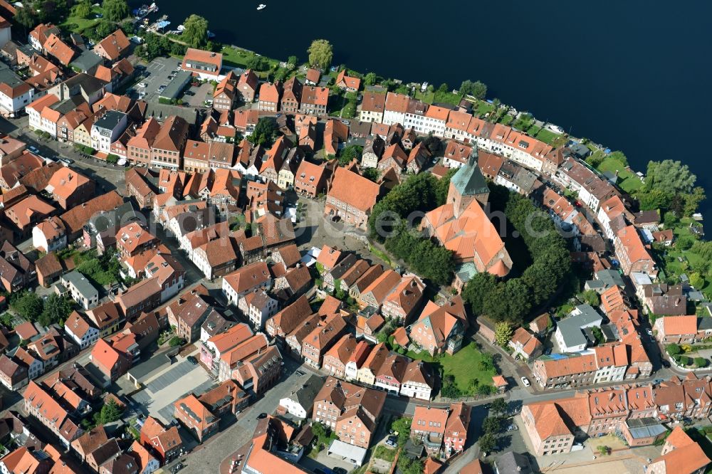 Mölln from the bird's eye view: City view of downtown area in Moelln in the state Schleswig-Holstein