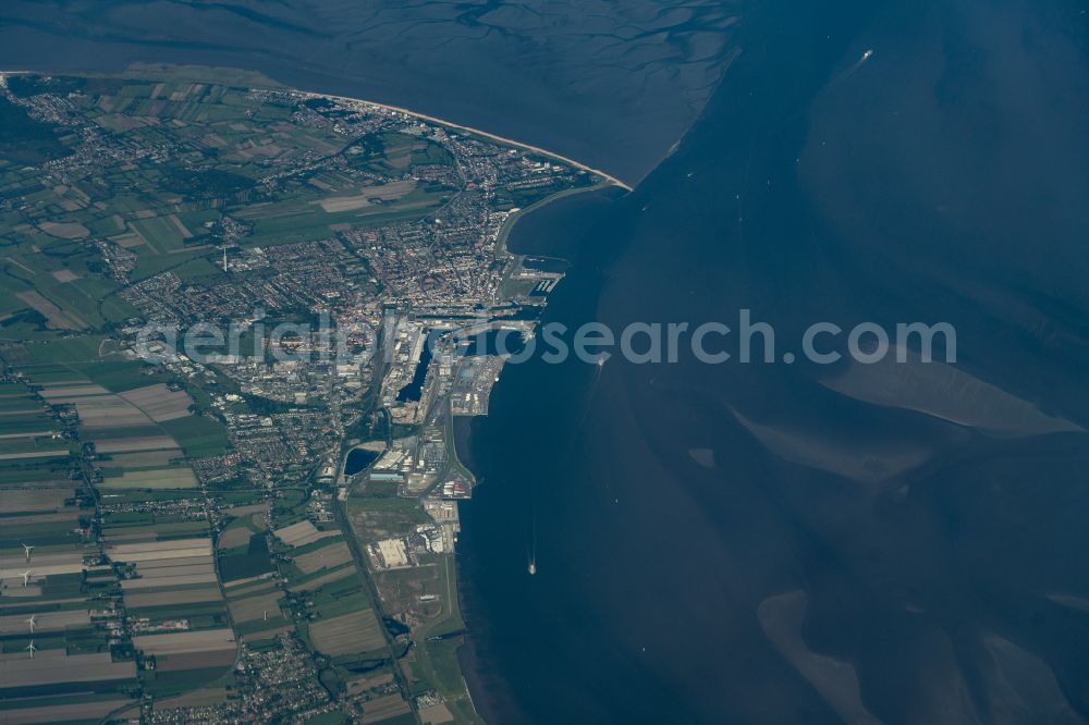 Cuxhaven from above - City view on sea coastline Cuxhaven in Cuxhaven in the state Lower Saxony, Germany