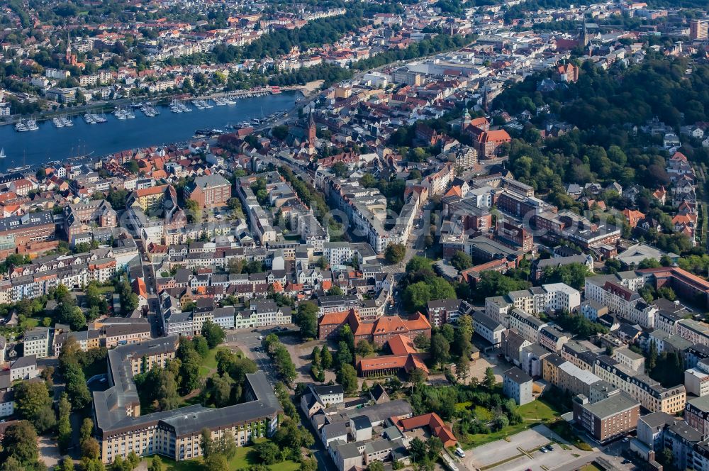 Aerial image Flensburg - City view on sea coastline Flensburg - West in Flensburg in the state Schleswig-Holstein, Germany