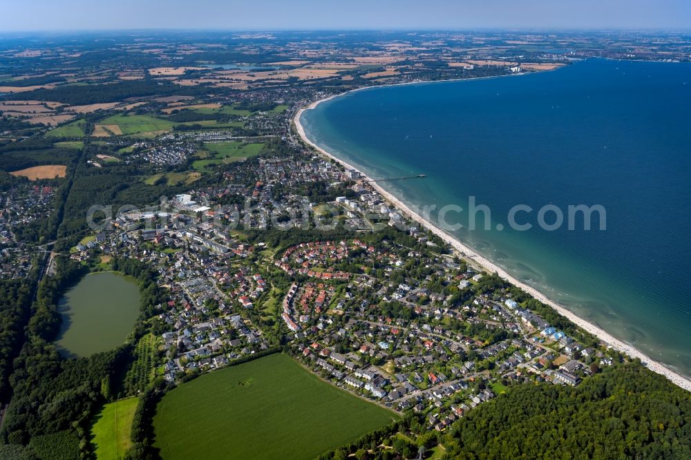 Scharbeutz from above - City view on sea coastline of Baltic Sea in Scharbeutz in the state Schleswig-Holstein, Germany