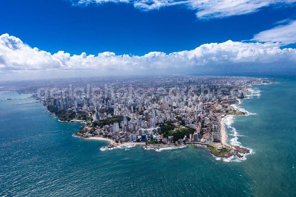 Salvador from above - Cityscape of the coastal area on the South Atlantic Ocean, Salvador in the state of Bahia in Brazil