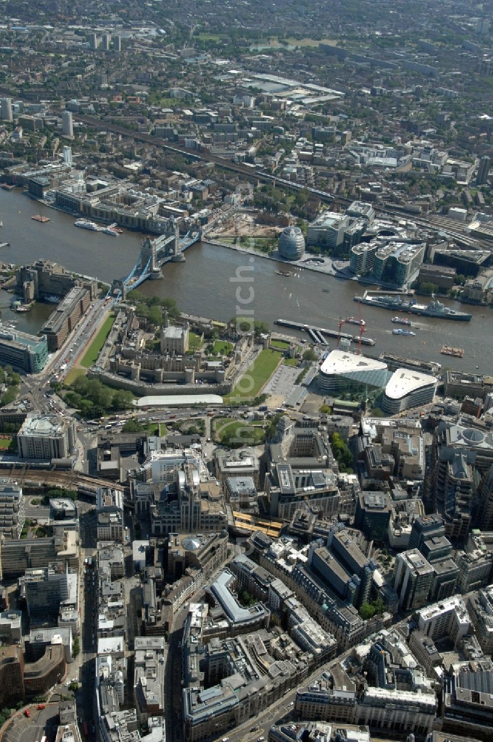 Aerial photograph London - City view of London at the Thames in England