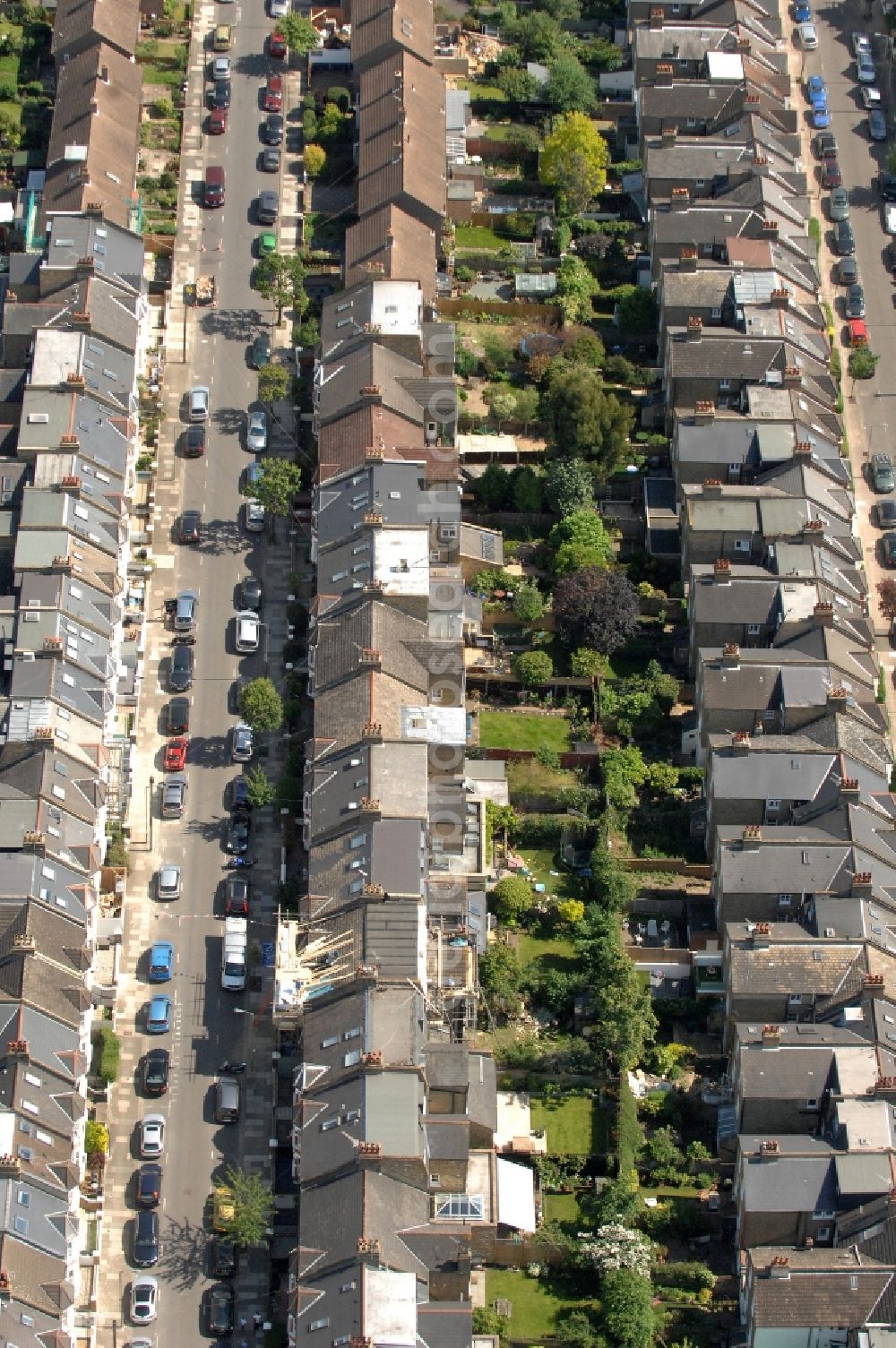 Aerial image London - 20/06/2012 LONDON city view from London on Wimbledon Park residential area, the typical British home series between settlements arose at the Merton Rd, Brookwood Rd, Revelstoke Road in the 70s
