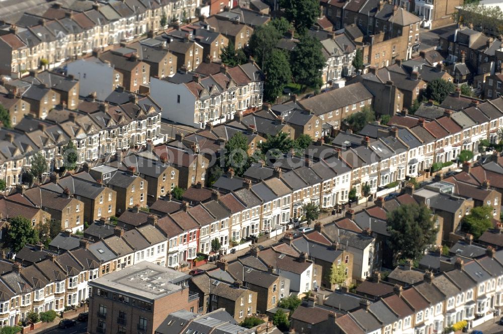 Aerial image London - 20/06/2012 LONDON city view from London on Wimbledon Park residential area, the typical British home series between settlements arose at the Merton Rd, Brookwood Rd, Revelstoke Road in the 70s