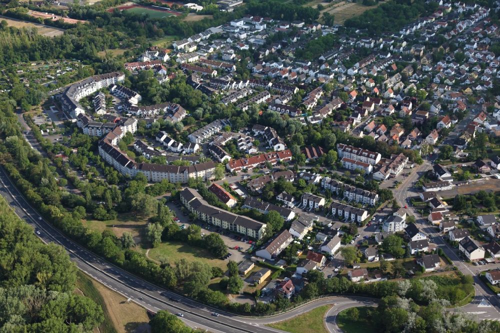 Aerial image Mainz - District of Mainz- Laubenheim in the city in Mainz in the state Rhineland-Palatinate, Germany