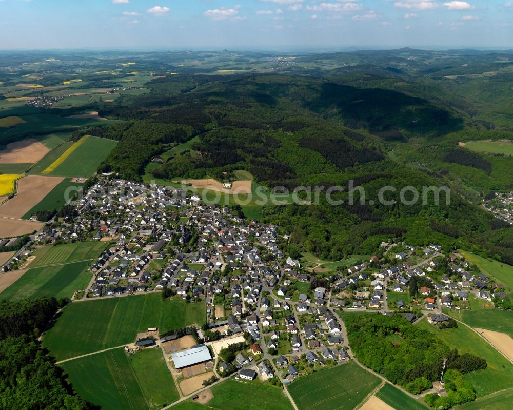 Mayen, Kürrenberg from the bird's eye view: City view from Mayen, Kuerrenberg in the state Rhineland-Palatinate