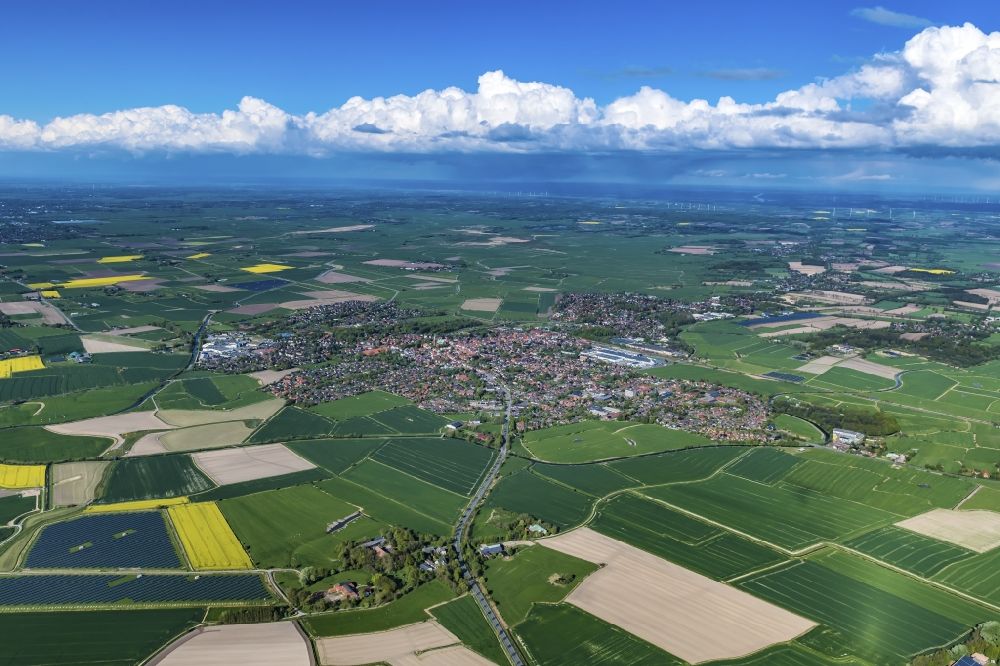 Meldorf from above - City view of in Meldorf in the state Schleswig-Holstein