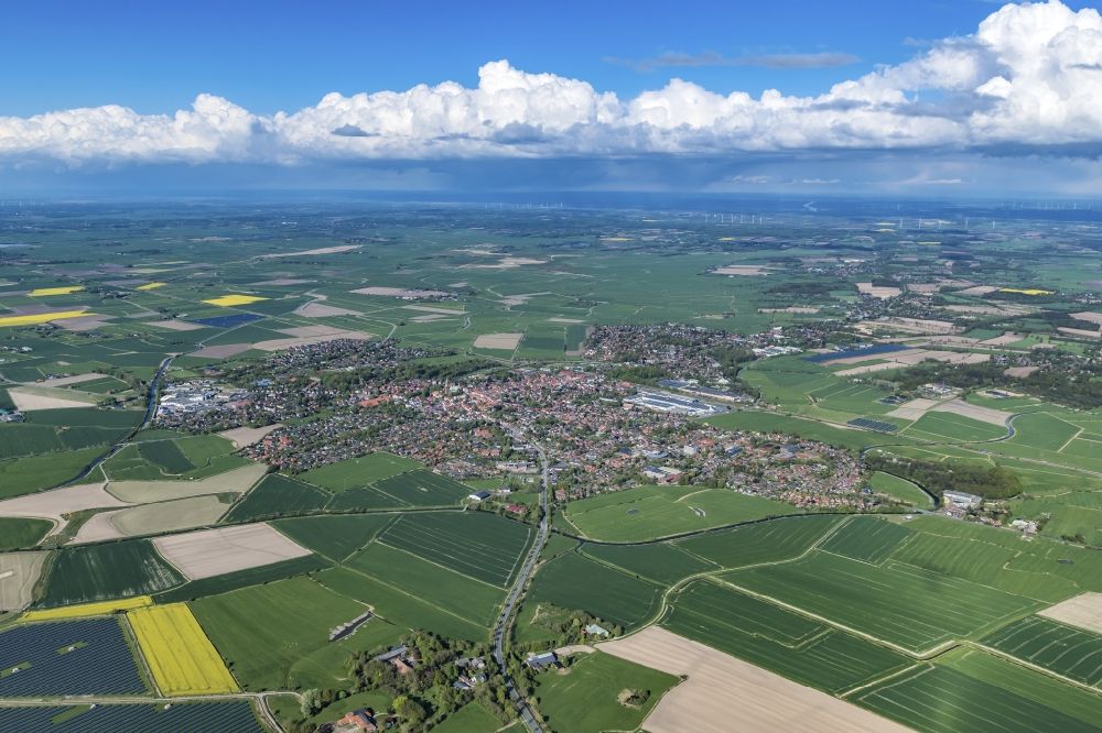 Meldorf from the bird's eye view: City view of in Meldorf in the state Schleswig-Holstein