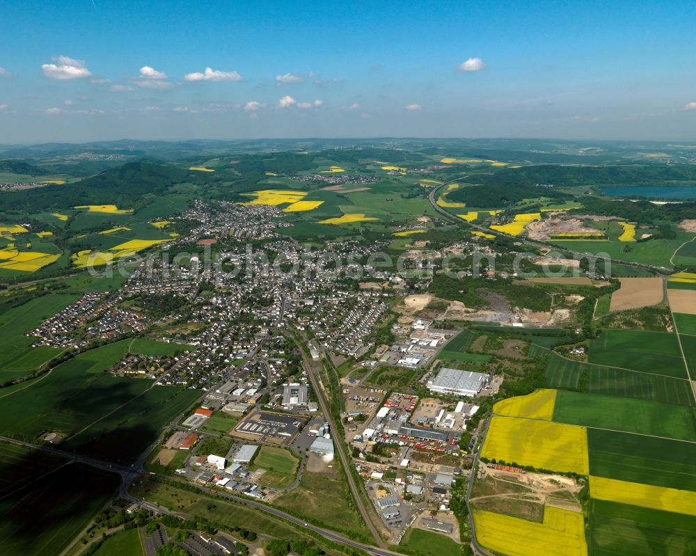 Mendig from above - City view from Mendig in the state Rhineland-Palatinate