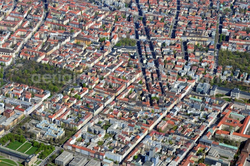 Aerial image München - City view of Munich in the state Bavaria