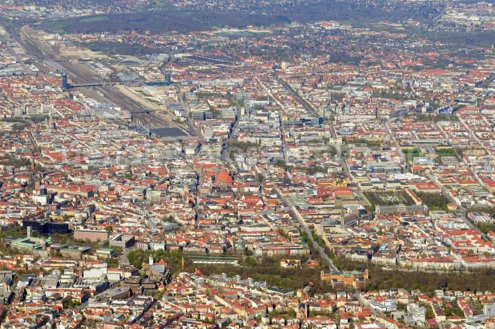 München from above - City view of Munich in the state Bavaria