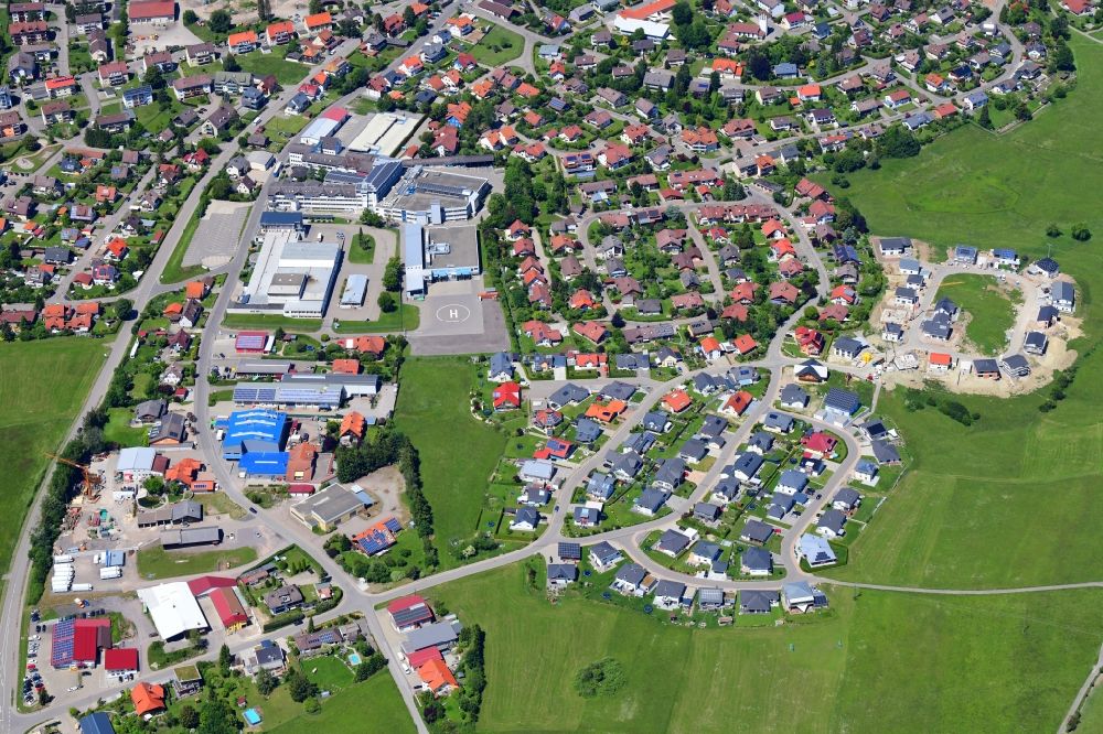 Aerial image Bonndorf im Schwarzwald - Industrial area and housing estate in Bonndorf Black Forest in the state Baden-Wuerttemberg, Germany