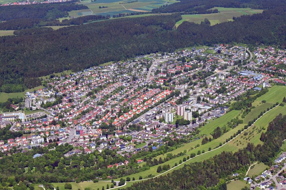 Tuttlingen from above - District on Neuhauser Strasse in the city in Tuttlingen in the state Baden-Wuerttemberg, Germany