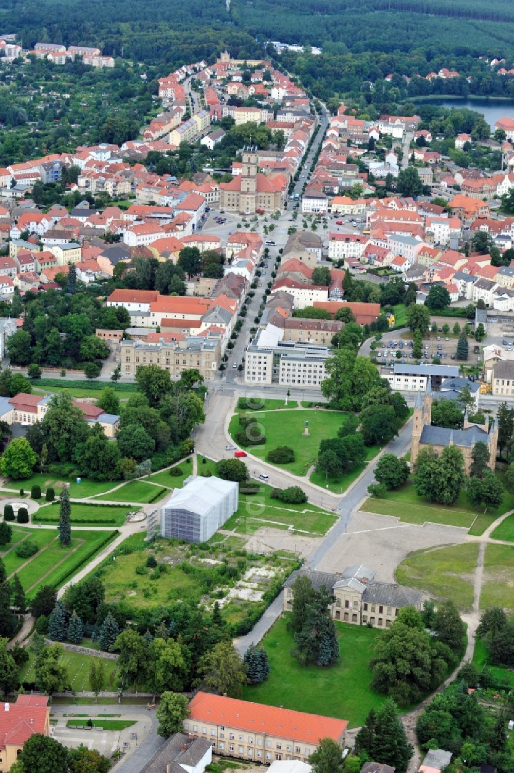 Neustrelitz from above - City view of Neustrelitz in Mecklenburg-Western Pomerania