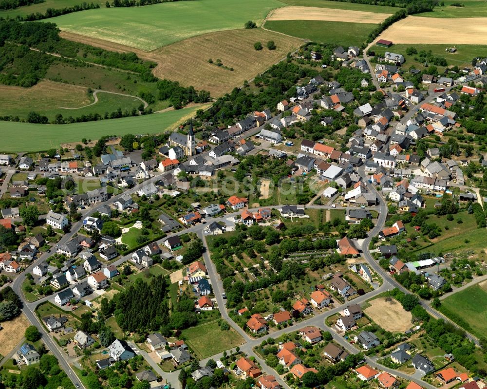 Oberhausen bei Kirn from above - Cityscape of Oberhausen at Kirn in Rhineland-Palatinate