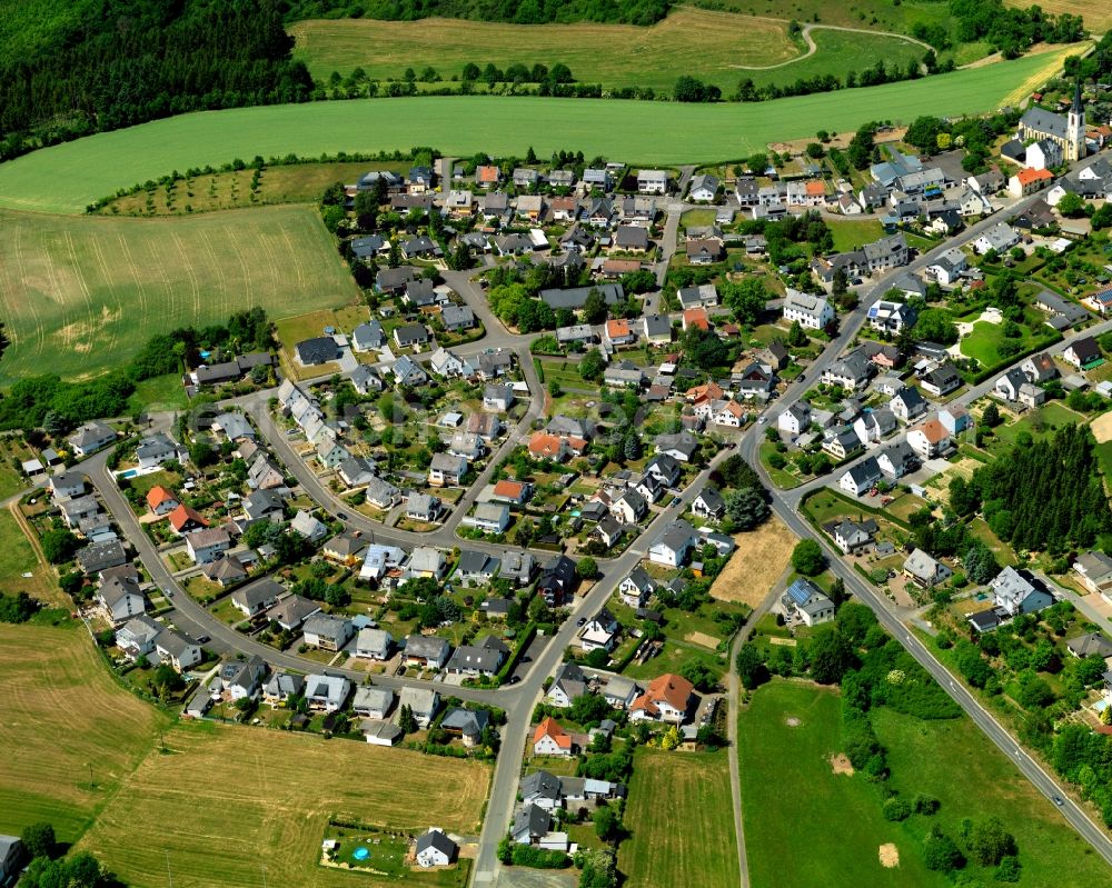 Oberhausen bei Kirn from the bird's eye view: Cityscape of Oberhausen at Kirn in Rhineland-Palatinate
