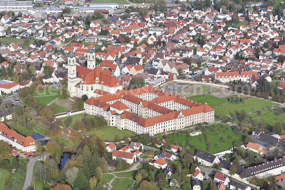 Ottobeuren from the bird's eye view: Cityscape with the Benedictine monastery of Ottobeuren in Bavaria