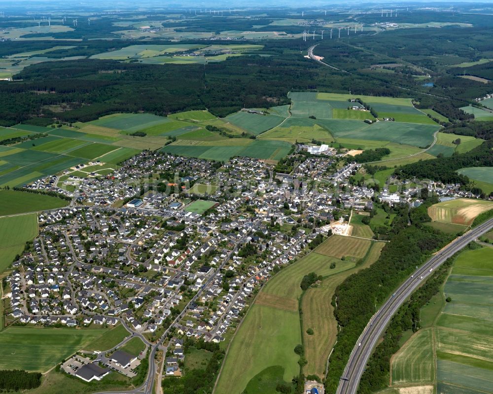 Rheinböllen from the bird's eye view: City view from Rheinboellen in the state Rhineland-Palatinate