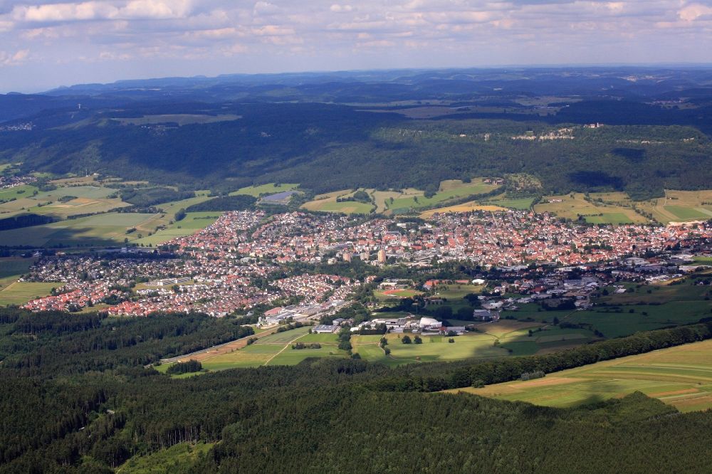Aerial image Spaichingen - City view of Spaichingen in the state Baden-Wuerttemberg