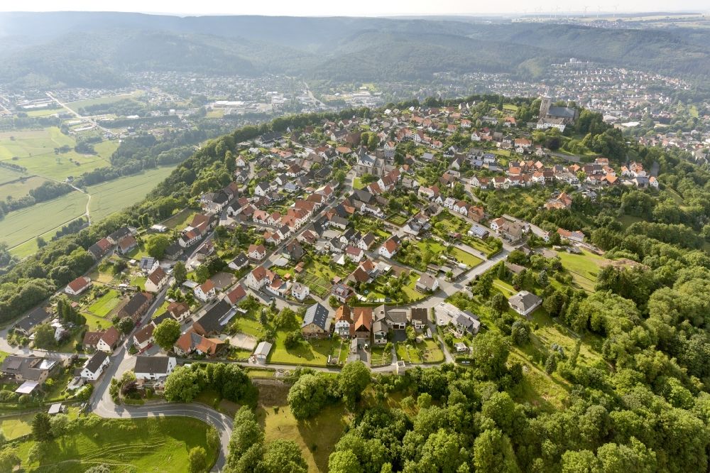 Marsberg from the bird's eye view: City view of the city Marsberg with surroundings in the state of North Rhine-Westphalia