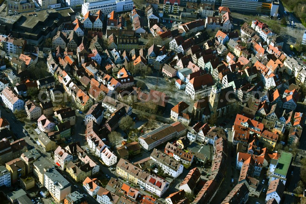 Stuttgart from the bird's eye view: District in the city in the district Cannstatt-Mitte in Stuttgart in the state Baden-Wurttemberg, Germany
